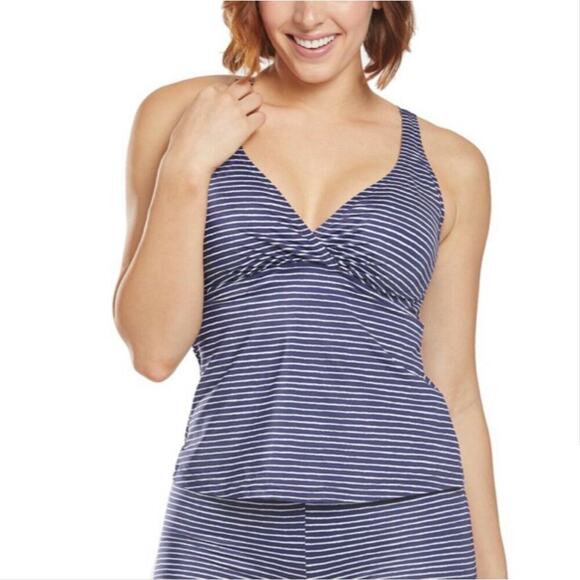 PrAna‎ Kayana Tankini Blue Anchor Stripe D-Cup Blue White - Picture 1 of 8